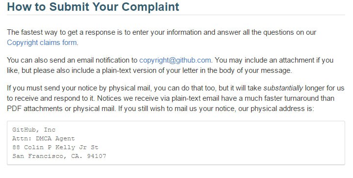 GitHub: How to submit your DMCA complaint
