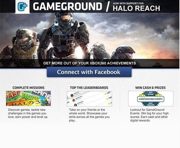 Example of landing page from Unbounce: Gamground