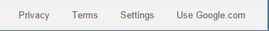 Privacy and Terms link in Google Footer